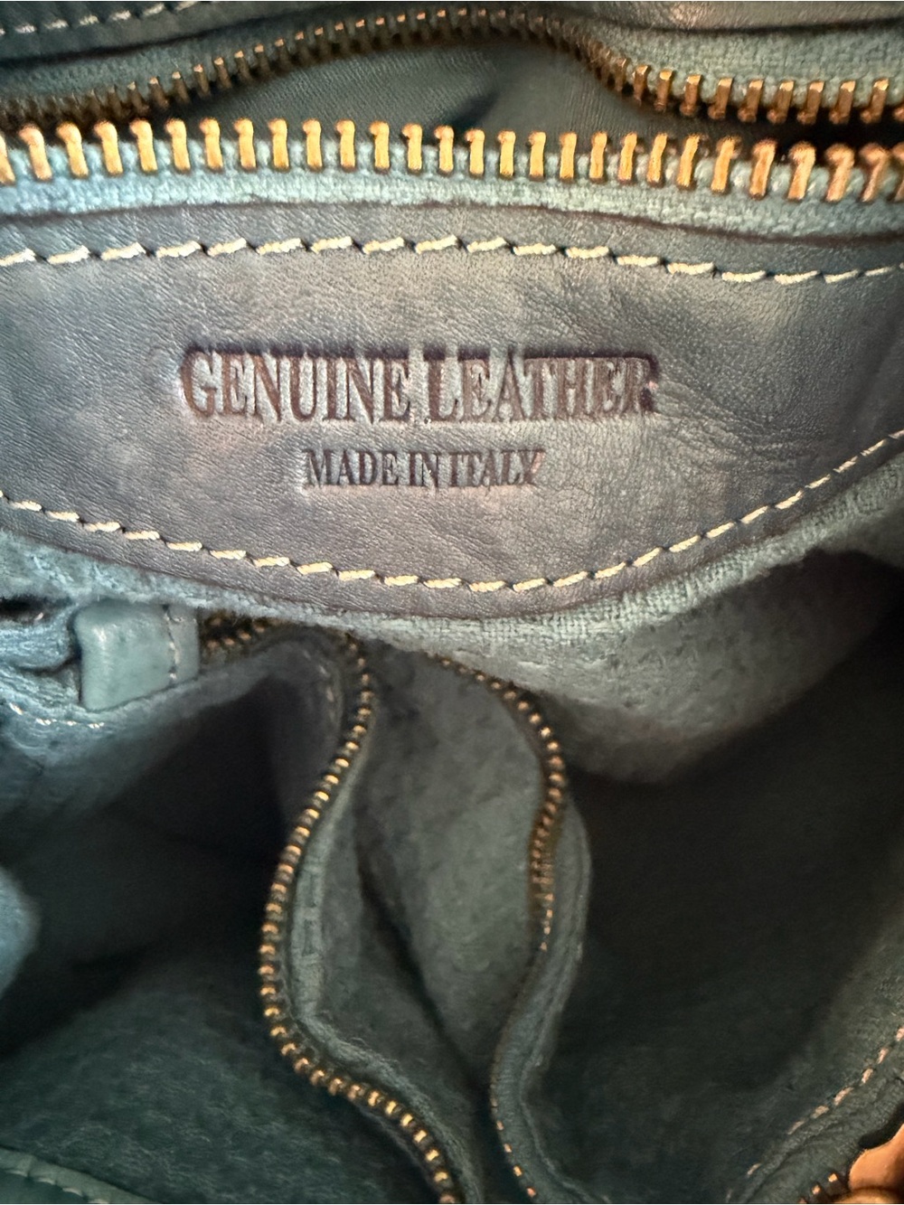 Roberta Firenze Woven Leather Tote Bag in Teal - Picture 3 of 5